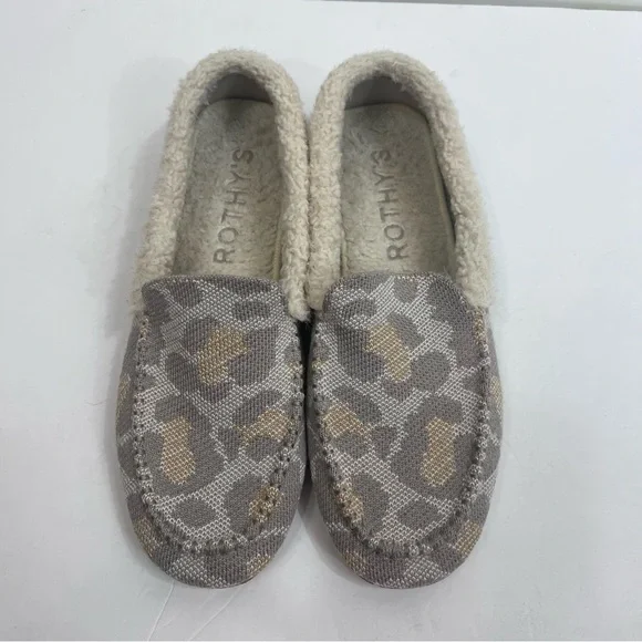 Rothy’s “the cozy loafer” slippers in animal print. - Picture 3 of 7